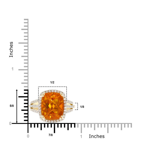 3.79ct Fire Opal Ring With 0.52tct Diamonds Set In 14kt Yellow Gold