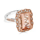 5.40ct Morganite ring with 0.20tct diamonds set in 14K two tone gold