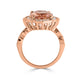 5.36ct Morganite ring with 0.35tct diamonds set in 14K rose gold