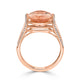 5.40ct Morganite ring with 0.28tct diamonds set in 14K rose gold