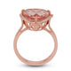 6.01ct Morganite ring with 0.16tct Diamond accents set in 14K rose gold