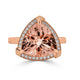 5.43ct Morganite ring with 0.16tct diamonds set in 14K rose gold