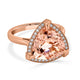 5.43ct Morganite ring with 0.16tct diamonds set in 14K rose gold