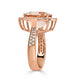 6.08ct Morganite ring with 0.44tct diamonds set in 14K rose gold