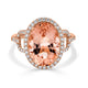 5.82ct Morganite ring with 0.37tct diamonds set in 14K rose gold