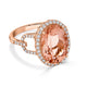 5.82ct Morganite ring with 0.37tct diamonds set in 14K rose gold