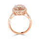 5.58ct Morganite Rings with 0.37tct Diamond set in 14K Rose Gold