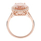 5.46ct Morganite Ring With 0.31tct Diamonds Set In 14kt Rose Gold