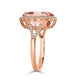 5.50ct Morganite ring with 0.31tct diamonds set in 14K rose gold