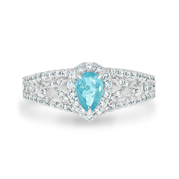 0.48ct Paraiba Rings with 0.48tct diamonds set in platinum