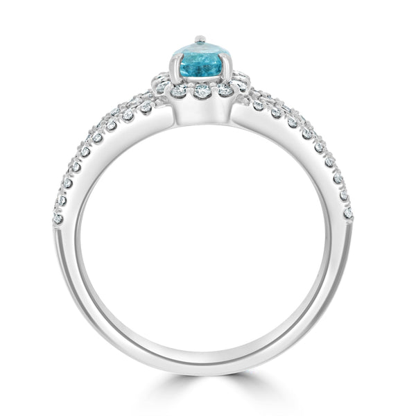 0.48ct Paraiba Rings with 0.48tct diamonds set in platinum