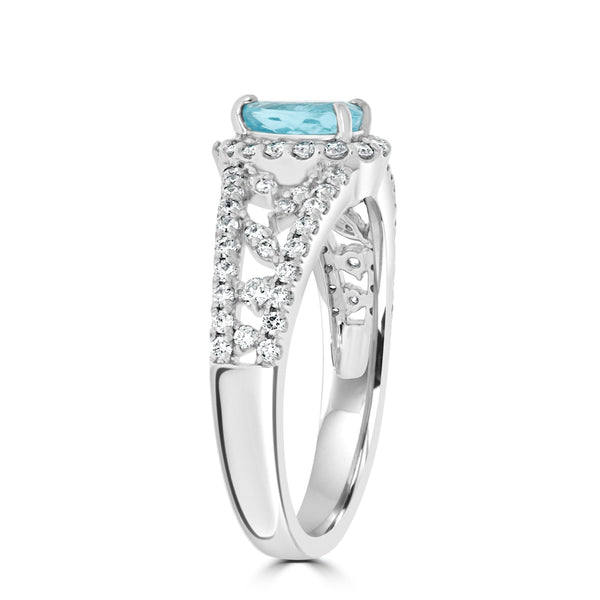 0.48ct Paraiba Rings with 0.48tct diamonds set in platinum