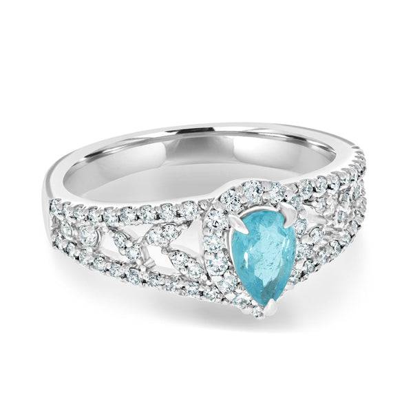 0.48ct Paraiba Rings with 0.48tct diamonds set in platinum