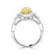 1.74ct Yellow Diamond Ring with 0.6tct Diamonds set in 18K Two Tone Gold