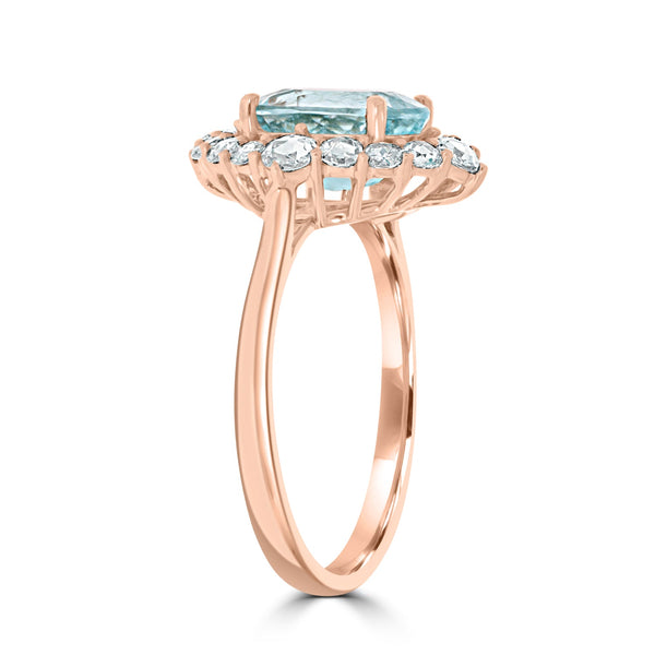 1.92ct Paraiba Rings with 0.49tct diamonds set in 18KT tose gold