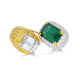 2.75ct Emerald Ring with 3.32tct Diamonds set in 18K Two Tone Gold