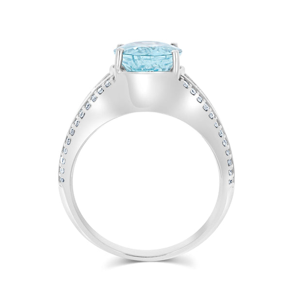 3.21ct Paraiba Rings with 1.17tct diamonds set in 18KT white gold