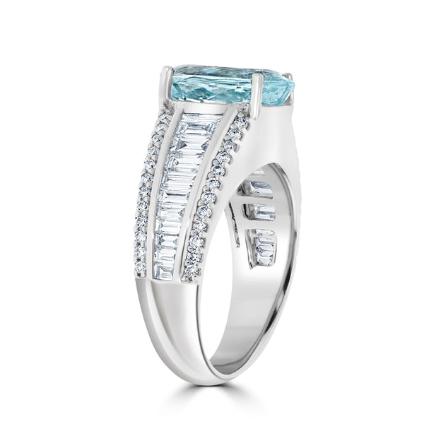 3.21ct Paraiba Rings with 1.17tct diamonds set in 18KT white gold