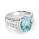 3.21ct Paraiba Rings with 1.17tct diamonds set in 18KT white gold