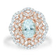 2.06ct Paraiba Rings with 1.66tct diamonds set in 18KT two tone gold