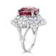 11.36ct Pyrope Spessartite Garnet Ring with 2.67tct Diamonds set in 18K White Gold