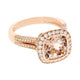 2.56ct Morganite Ring With 0.96tct Diamonds Set In 14kt Rose Gold