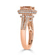 2.46ct Morganite ring with 1.03tct diamonds set in 14K rose gold