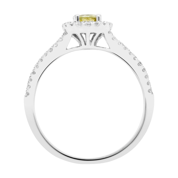 0.38ct Sphene Ring With 0.29tct Diamonds Set In 14k White Gold