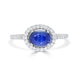 1.54Ct Sapphire Ring With 0.31Tct Diamonds Set In 14K White Gold