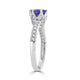 1.26ct Tanzanite ring with 0.67tct diamonds set in 14K white gold