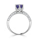 1.36 Tanzanite Rings with 0.64tct Diamond set in 14K White Gold