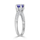 1.36 Tanzanite Rings with 0.64tct Diamond set in 14K White Gold