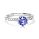 1.36 Tanzanite Rings with 0.64tct Diamond set in 14K White Gold