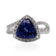 3.3ct Tanzanite ring with 0.60ct diamonds set in 14K white gold