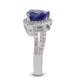 3.3ct Tanzanite ring with 0.60ct diamonds set in 14K white gold