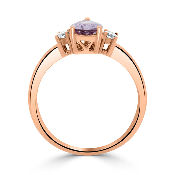 0.95ct Sapphire Rings with 0.12tct diamonds set in 14KT rose gold