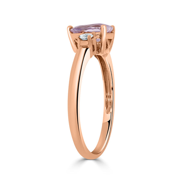 0.95ct Sapphire Rings with 0.12tct diamonds set in 14KT rose gold