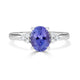 1.80Ct Tanzanite Ring With 0.12Tct Diamonds Set In 14K White Gold