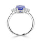 1.80Ct Tanzanite Ring With 0.12Tct Diamonds Set In 14K White Gold