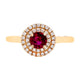 0.55Ct Ruby Ring With 0.20Tct Diamonds In 14K Yellow Gold