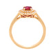 0.55Ct Ruby Ring With 0.20Tct Diamonds In 14K Yellow Gold