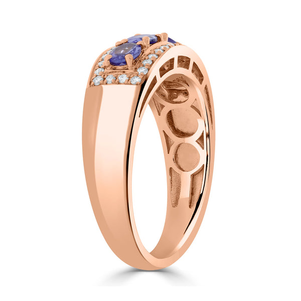 0.67tct Tanzanite Rings with 0.18tct diamonds set in 14kt rose gold