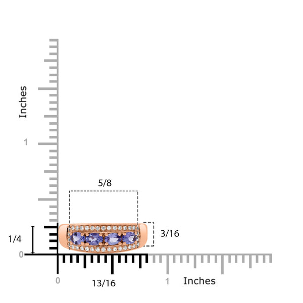 0.67tct Tanzanite Rings with 0.18tct diamonds set in 14kt rose gold