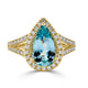 2.62ct Aquamarine ring with 0.44tct diamonds set in 14K yellow gold