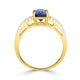 1.87ct Sapphire Ring with 0.29tct Diamonds set in 14K Yellow Gold