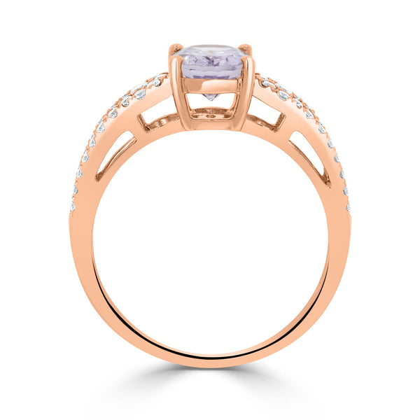 1.51ct Sapphire Rings with 0.32tct diamonds set in 14KT rose gold