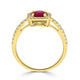 1.01ct Ruby ring with 0.25tct diamonds set in 14K yellow gold