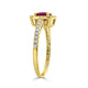 1.01ct Ruby ring with 0.25tct diamonds set in 14K yellow gold