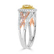 0.81tct Yellow Diamonds Rings with 0.70tct white diamonds set in 14kt two tone gold