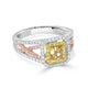 0.81tct Yellow Diamonds Rings with 0.70tct white diamonds set in 14kt two tone gold